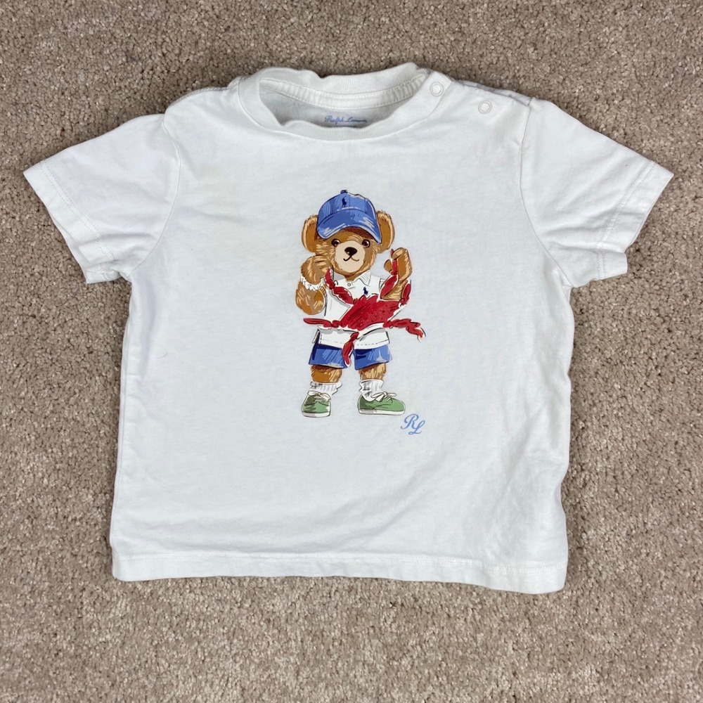 Polo Ralph Lauren Baby Boy Polo Bear Lobster Graphic T-Shirt White 12M
